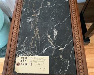 ECELLENT CONDITION MARBLE TOPPED MAHOGANY ANTIQUE TABLE $150