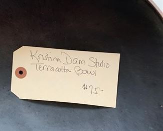 SIGNED KRISTINA DAM STUDIO TERRA-COTTA BOWL $75