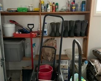 LOTS OF SURPRISES, LADDERS, MISC IN GARAGE.