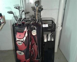 Gulf Club Cabinet and Two Sets of Clubs