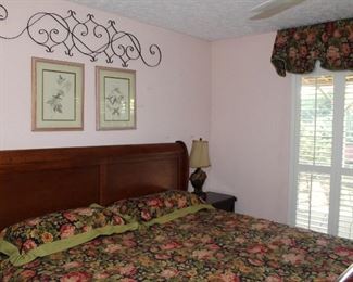 View 4 - Cherry Sleigh Bed Shown with Custom Made Bed Spread, Shams and Triple Wind Valance.