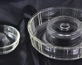 Glasbake: “Little Princess” Glass Ring Mold (4 3/4”) and “Queen Anne” Large Glass Ring Mold (8 3/4”) USA Patent #133,413 Date Number 1872