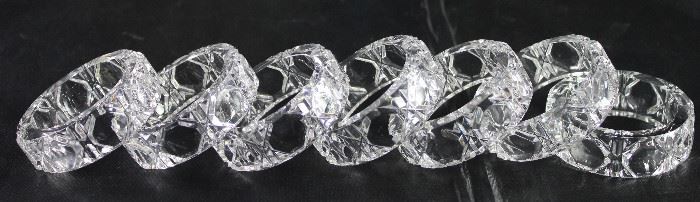 Nachtmann Cane Pattern Cut Crystal Napkin Holders (7 ea.)