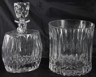 Block Heavy Crystal Decanter and Ice Bucket
