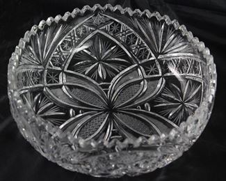 Bohemian Heavy Hand Cut Lead Crystal Bowl (9 1/2”D x 3 1/4” H)