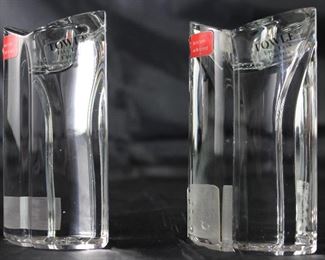 Towle Art Deco Style Heavy Crystal Candle Holders