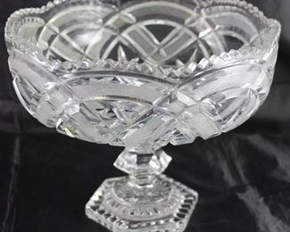 Cut Lead Crystal Large Compote (9”D x 8”H)