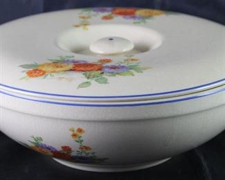 Universal Pottery Depression Era “Zinnias” #UNI115 Covered Vegetable w/Lid