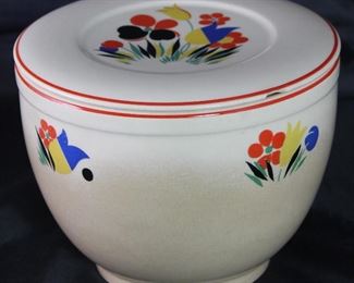 Universal Pottery Depression Era “Circus” Refrigerator Bowl with Lid