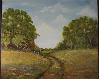 Original Oil on Canvas Landscape signed Karisch (24” x 20”)