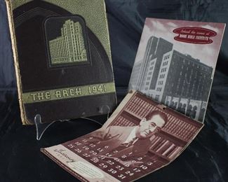 Vintage Moody Bible institute Chicago, Illinois: “The Arch” 1941 Yearbook, 1941 “Behind the Scenes at Moody Bible Institute” Pamphlet, 1942 Calendar