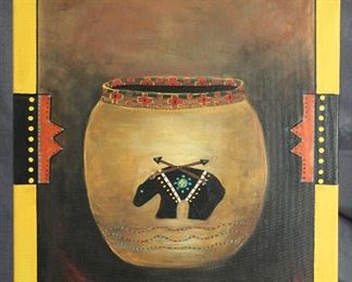 Zapotec Art a 2013 Original Oil on Canvas by Betty Bennett (16 x 20)
