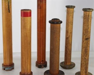 Collection of Large Antique Wooden Spools