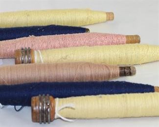 Wooden Spindles Complete with Thread