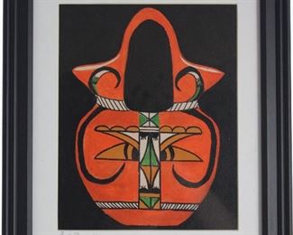Zapotec Art “The Wedding Vase”, a 2010 Original Oil on Canvas By Betty Bennett (8” x 10”) Matted and Farmed