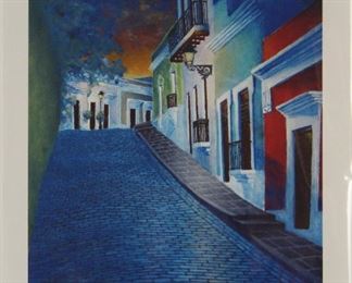 “By Dale’s Place” Old San Juan Puerto Rico Signed and Numbered Print by Strasbourg France Artist Nico Thomassin (B.1972)