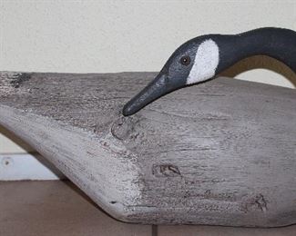 Life Size Wood Carved Canadian Goose Decoy w/ Leather Loop strap(25”L x 11.5”H)