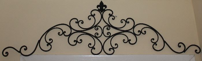 Black Wrought Metal Over Door Fleu De Lis Wall Deco (4”W. 13”H)