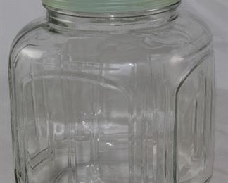 Hoosier Glass Vintage gallon Jar with Green Lid