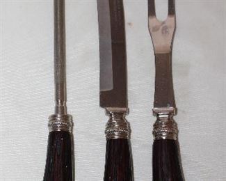 Washington Forged Stainless Bakelite Faux Stag Handle 3 Piece Carving Set