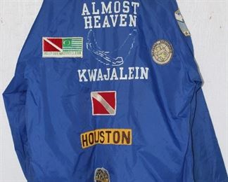 “Almost Heaven” Kwajalein, Marshall Islands” Scuba Club Blue Man's Wind Breaker with Patches