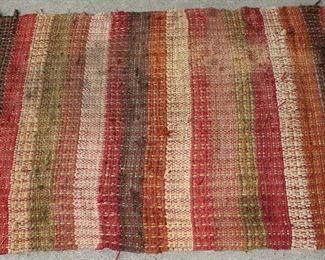Orange Stripe Rag Rug (62”L x 41”W)