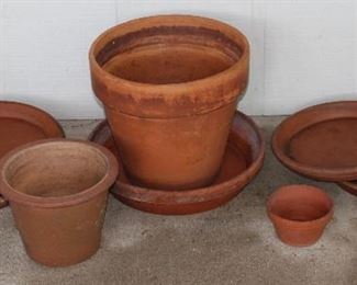 Various Terracotta Planters and Under Plates