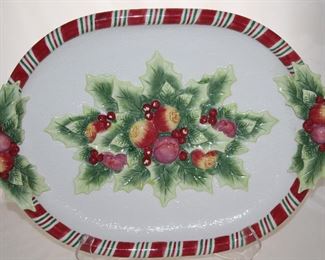 Fits and Floyd Large Pomegranate Christmas Platter (18”L x 13.5”W)