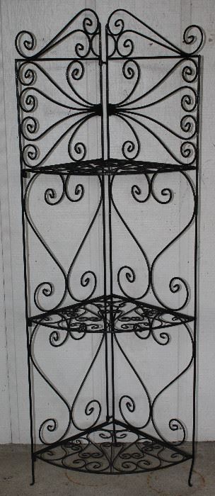 Vintage Wrought Iron Corner Shelf