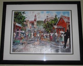 “St. Ann’s Bay” by Herbie Rose Framed and Matted Print (25 1/4” x 18).