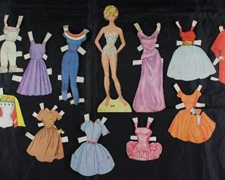 Mattel Corp 1964 Vintage Paper Dolls Made in USA with Clothes: "Barbie"