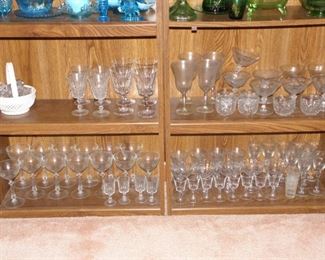 All clear crystal and glass pictured. Sorry I did not get a count. All pieces are in good condition with no chips. $85.00