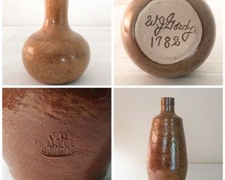 WJ Gordy small vase $45.00 Additional pottery vase $25.00