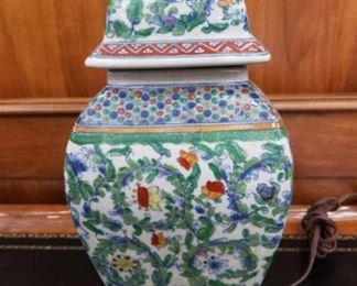 Asian hand painted lamp