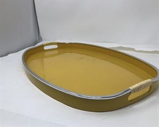 Vintage yellow serving tray