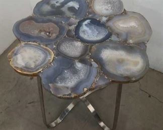 Geode lamp table