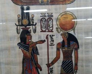 Egyptian painting on papyrus
