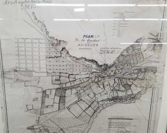 Antique map of Los Angeles