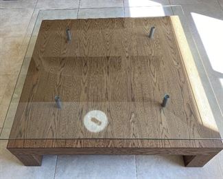 Coffee Table w Raised Glass $125         