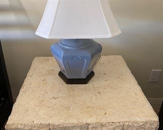 Stone End Tables $59/pr                                                                 Blue Table Lamps $48/pr