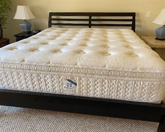 King Size Bedframe $225                                                                        King Posturpedic Matt/BS $250                                           Black Nightstand $45                                                                Faux Tree 