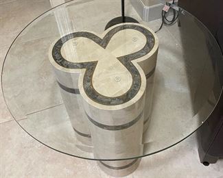Round End Tables w Stone-like Base $90/pr