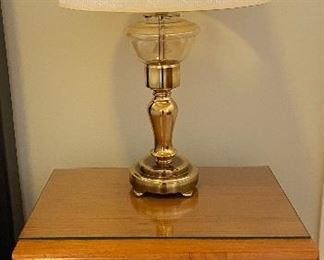 MCM Nightstands pr and Dresser (not shown) $225 Brass Table Lamps $49/pr