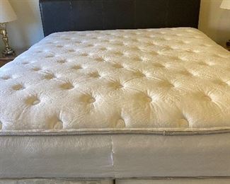 Black Upholstered Bed Frame $175.                                    
King Sealy Pillow-Top Mattress/BS $195
