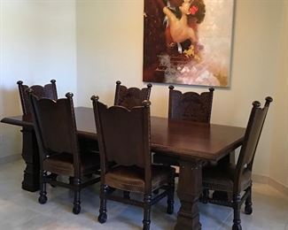 Dining Table w Added Leaf and 6 Chairs $695