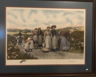 Living room Lot # 13 " Berry Pickers" framed print $50.00
