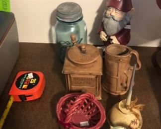 Office Lot #4 Misc. items - Ball Jar, oil can & etc. $15.00