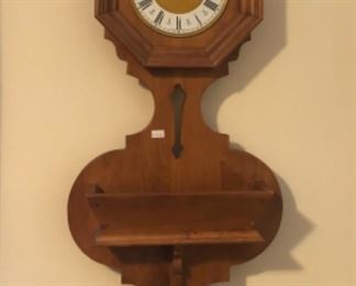 Office Lot #11a Wooden brass clock $50.00