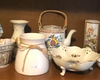 Office Lot #16 Misc. porcelain items - tea pot etc. $10.00 