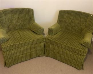 Den Lot #10 Mid century pair of green chairs - excellent condition $80.00 for the pair